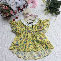 váy vạt lệch ren cổ size 2-6